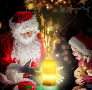TOOWIN New Paraffin Electronic Candle Lamp, Battery-Powered, LED Projector Lamp, Christmas Snowflake & Starry Night Light - Product Image 1