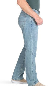 กางเกงยีนส์ผู้ชายเอวกลาง ผ้าฝ้ายผสมสแปนเด็กซ์ คุณภาพสูง ป้องกันรอยยับ น้ำหนักเบา สั่งทำโลโก้ได้ - Product Image 3