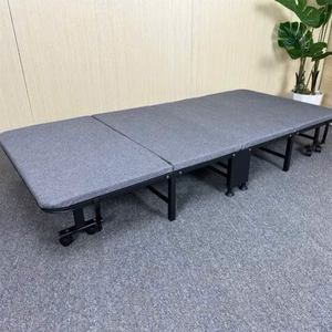 Lit d'appoint pliant en métal réglable avec roulettes, robuste, pour invités, gain de place, cadre de lit temporaire - Product Image 2