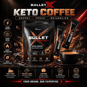 Café Instantáneo Amargo para Dieta Keto, MCT, Bajo en Azúcar, Control de Peso, Premezcla Funcional, OEM, Marca Privada, Malasia - Product Image 1