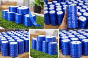 Bordure en dentelle de satin à maille de 12 mm, filet de polyester de luxe, paillettes, fil métallique, faite à la main, pour saris, robes, dupattas, vêtements ethniques - Product Image 4