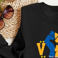 Sweat-shirt noir ΣΓΡ VOTE pour femme, motif sororité grecque, col rond, manches longues, pull à motif électoral, vêtements de campus personnalisés