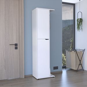 71.3\" White H <b>Broom</b> Storage Closet with One Door Four Shelves <b>and</b> <b>Broom</b> <b>and</b> <b>Mop</b> <b>Holder</b> Closet Accessories - Product Image 3