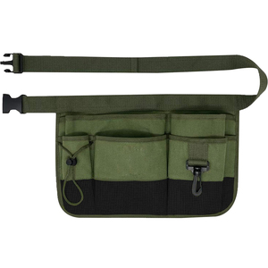 Delantal de Cintura Clásico de Poliéster Oxford, Lavable, Resistente, con Múltiples Bolsillos, Cinturón Ajustable, Verde, para Uso Diario - Product Image 1