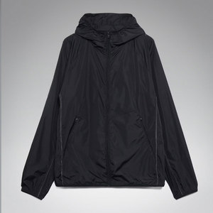 Chaqueta Bomber con Capucha para Hombre, Cortavientos, Color Sólido, Cierre de Cremallera, Estilo Deportivo, Material de Poliéster, Corte Regular, para Otoño - Product Image 3