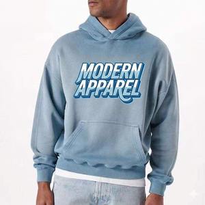 Sudaderas con Capucha para Hombre, Personalizadas, Grandes, con Pedrería, Lavado Ácido, de Alta Calidad, Estilo Francés, Super Cuadradas - Product Image 1