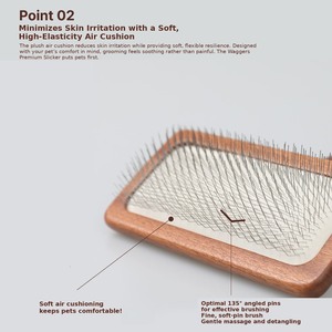 Brosse démêlante en bois pour animaux de compagnie, brosse de toilettage écologique pour animaux, brosse de nettoyage pour animaux, brosse à poils confortable pour animaux, brosse pour poils de chat - Product Image 6