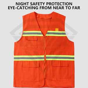 Chaleco de Seguridad Naranja de Alta Visibilidad con Tiras Reflectantes, Ropa de Trabajo para la Construcción, Múltiples Bolsillos, Equipo de Protección, Fabricante Mayorista - Product Image 6
