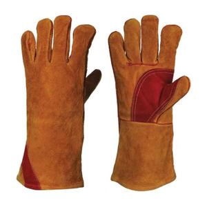 OEM Design Cowhide Leather Welding Wood <b>Stove</b> Heat Resistant Work Gloves Best Quality Low Price - Product Image 6