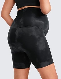 Leggings de cintura alta negros, shorts de fitness ajustados para ciclistas, shorts de maternidad elásticos por encima del vientre para embarazadas - Product Image 5
