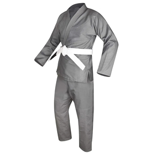 Kimono de Jiu-Jitsu Brésilien (BJJ) et de Judo pour Homme, Gris, 100% Coton Respirant, Coupe Classique, Taille Adulte, Tenue d'Arts Martiaux Une Pièce - Product Image 3