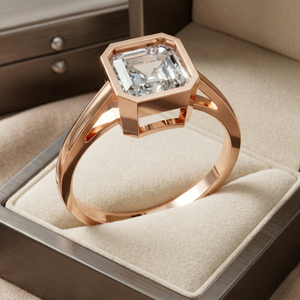 <b>Emerald</b> Cut Moissanite Solitaire Signet Engagement Wedding <b>Ring</b> Band Prong Setting Rhodium Plated 925 <b>Silver</b> Fine Jewelry - Product Image 2