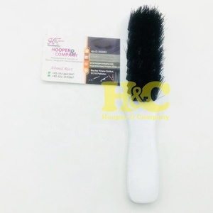 Brosse à cheveux Hooper & Company, manche en bois, manche blanc, brosse professionnelle pour barbier, emballage personnalisé avec logo - Product Image 2