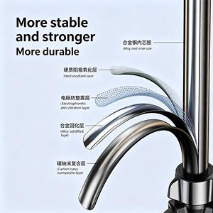 Trípode extensible de 1.8m para transmisión en vivo, base de acero al carbono de alta resistencia con montaje de rosca universal de 1/4" para múltiples dispositivos - Product Image 4