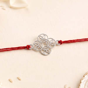 Hallmark Silver Laser Cut Rakhi for Brother-Fine Chain Link Bracelet - Product Image 1