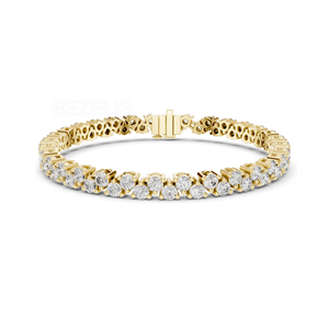 Magnifique collier de diamants certifiés multi-rangs, de poids total en carats, diamants de laboratoire, diamants ronds brillants multi-rangs - Product Image 5