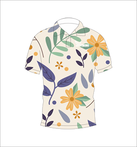 Polo Floral Botánico para Hombre, Personalizado con Estampado Completo, Manga Corta, Informal, para Golf - Product Image 1