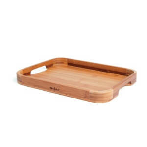 Plateau de service Excelsa en bambou écologique 30x23 cm avec poignées pour usage en cuisine - Product Image 1