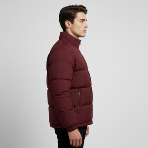 Men's Winter Puffer Jacket Hooded Zip Up <b>Coat</b> Windproof Polyester Wholesale Supplier Factory Direct - Product Image 3