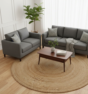 Tapis tressés à la main en jute, design floral moderne et moelleux, tissage plat léger, réversible, lavable, antidérapant, fin, pour voyage et pique-nique - Product Image 2