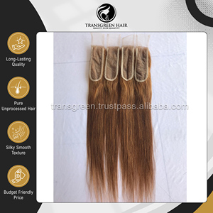 Cheveux lisses péruviens 100% de qualité supérieure, très demandés # Extensions de cheveux humains en dentelle longue 4 couleurs avec closure 2x6 à prix réduit - Product Image 2