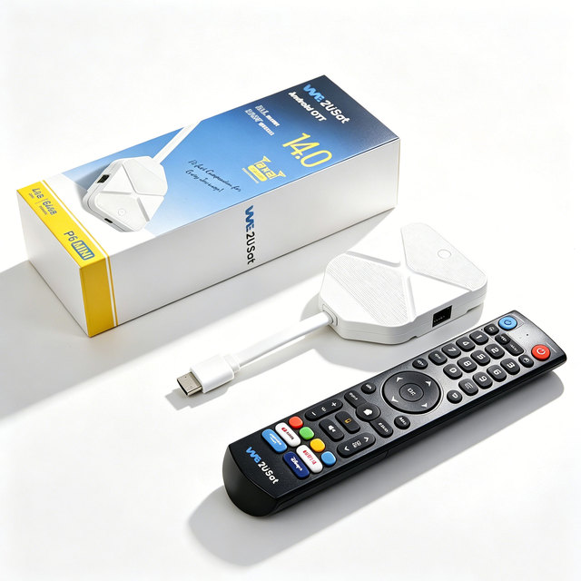 We2usat P6 Mini Android TV Stick Manufacturer Direct Android 14 Amlogic S905Y4 Wifi6 BT5.0 6K Streaming Better Than Set Top Box