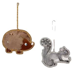 Adorno colgante en forma de puercoespín hecho a mano, bordado Zari brillante personalizable, trabajo con cuentas para soporte de árbol de Navidad, accesorios - Product Image 1