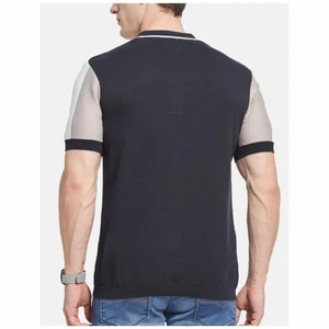 Polo de Punto de Manga Corta para Hombre, con Bloques de Color y Rayas, Cierre de Botones, Corte Regular - Product Image 2