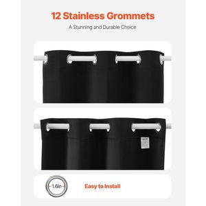 Tende Oscuranti Lunghe 63 Pollici, Set di 2 Pannelli Larghi 42 Pollici Ciascuno, con Isolamento Termico e Blocco della Luce, con Occhielli, Mantovane Oscuranti - Product Image 4