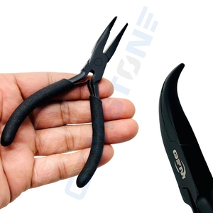 Pince professionnelle en acier inoxydable pour extensions de cheveux, à pointe incurvée, 4,75 pouces, pour micro-perles Nana, durable et réutilisable, usage commercial - Product Image 3
