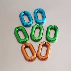 Collier long en résine à maillons larges, style moderne, mélange de couleurs, punk, creux, épais, pour décoration murale, fait main, anniversaire - Product Image 2