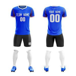 Custom Purple Yellow Soccer Jersey Set V-Neck Short Sleeve Sublimated Breathable Unisex Adult Team Apparel - Product Image 1