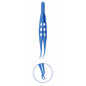 Pinzas Oftálmicas de Titanio Azul de Alta Calidad Castroviejo Colibri, Instrumento Quirúrgico para Agarrar Tejido Corneal con Precisión - Product Image 4