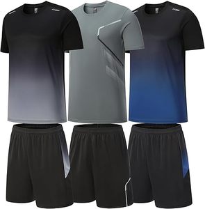 Ensemble de vêtements de sport pour hommes, en spandex, taille haute et élastique - Product Image 1