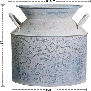 Maceta de Metal Galvanizado Estilo Rústico Vintage, Florero Retro Antiguo, Soporte para Flores de Granja/Campo - Product Image 6