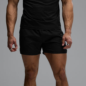 Men's <b>Black</b> Quick Dry Gym Shorts With Side Stripe Elastic Waist Casual Sport Short - Product Image 4