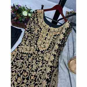 ผ้าทอลายผ้าจอร์เจียสำหรับนักออกแบบพื้นหินสีดำ - Product Image 2