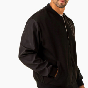 Custom <b>Men</b> Plain Varsity Bomber Jacket OEM High Quality Zipper Lightweight College School University Flight Baseball Jacket - Product Image 4
