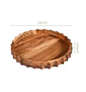Bandeja de Servir de Madera de Acacia Hecha a Mano con Aspecto Antiguo, Ecológica, Duradera, Segura y de Estilo Moderno para Bodas, Fiestas, Desayunos y Comida - Product Image 4