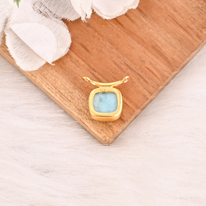 Pendentif en argent sterling 925 avec pierre précieuse Larimar naturelle, bijoux fins faits à la main - Product Image 5