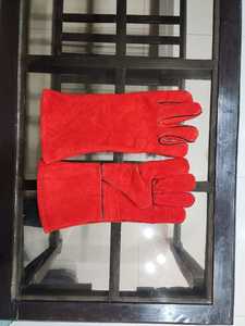 Guantes de Soldadura de Cuero de Primera Calidad, Color Azul, con Puño Blanco Grueso, Resistentes al Calor y a los Cortes - Product Image 1