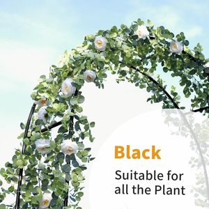 Arche de jardin réglable en métal noir de 78 po de hauteur x 45 po de largeur, treillis pour plantes grimpantes et décoration de mariage - Product Image 2