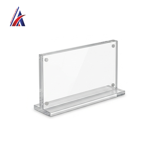 Good Manufacturer Clear <b>Acrylic</b> Magnetic T Stand 100x50x50mm <b>Block</b> Sign <b>Block</b> Price Tag Ticket Holder Display OEM Best Supplier - Product Image 3