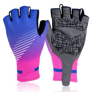 Gants de vélo respirants à demi-doigts avec logo personnalisé, antidérapants, rembourrés en gel, vente en gros OEM, prix bas - Product Image 6