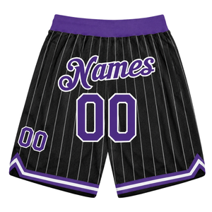 Pantalones Cortos de Baloncesto Sublimados en Morado y Negro para Hombre, Ropa Deportiva Ligera de Poliéster, Pantalones Cortos para Partidos de Equipo, Ropa de Competición - Product Image 4