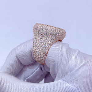 Moissanite Diamond Cluster <b>Ring</b> 925 Silver Iced Out <b>Statement</b> <b>Ring</b> Hip Hop Luxury Jewelry Gift for Men Women Bold - Product Image 2