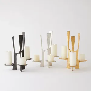 Support de bougie en métal fait main tendance mondiale, support de table décoratif pour la décoration de restaurants et d'hôtels, bougie en métal très tendance - Product Image 5