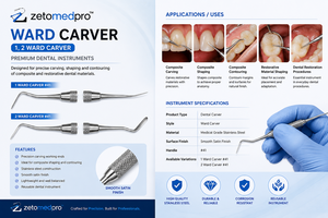 Instrumento Dental de Acero Inoxidable para Tallar, Dar Forma y Contornear Composite, OEM Zetomed Pro - Product Image 3