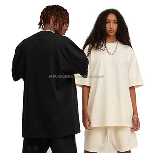 Gran oferta 100% Camiseta de algodón de peso pesado 300gsm Pantalla de impresión desgastada ropa de calle Unisex estilo Hip Hop de alta calidad - Product Image 1
