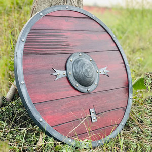 Escudo Redondo de Madera Hecho a Mano con Diseño Simple para Eventos Históricos, Disfraces, Espectáculos Teatrales, Decoración y Colección - Product Image 3